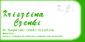 krisztina czenki business card